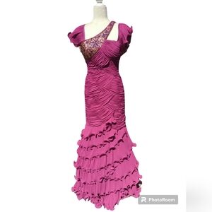 Catwalk Instyle Magenta Mermaid Gown 4